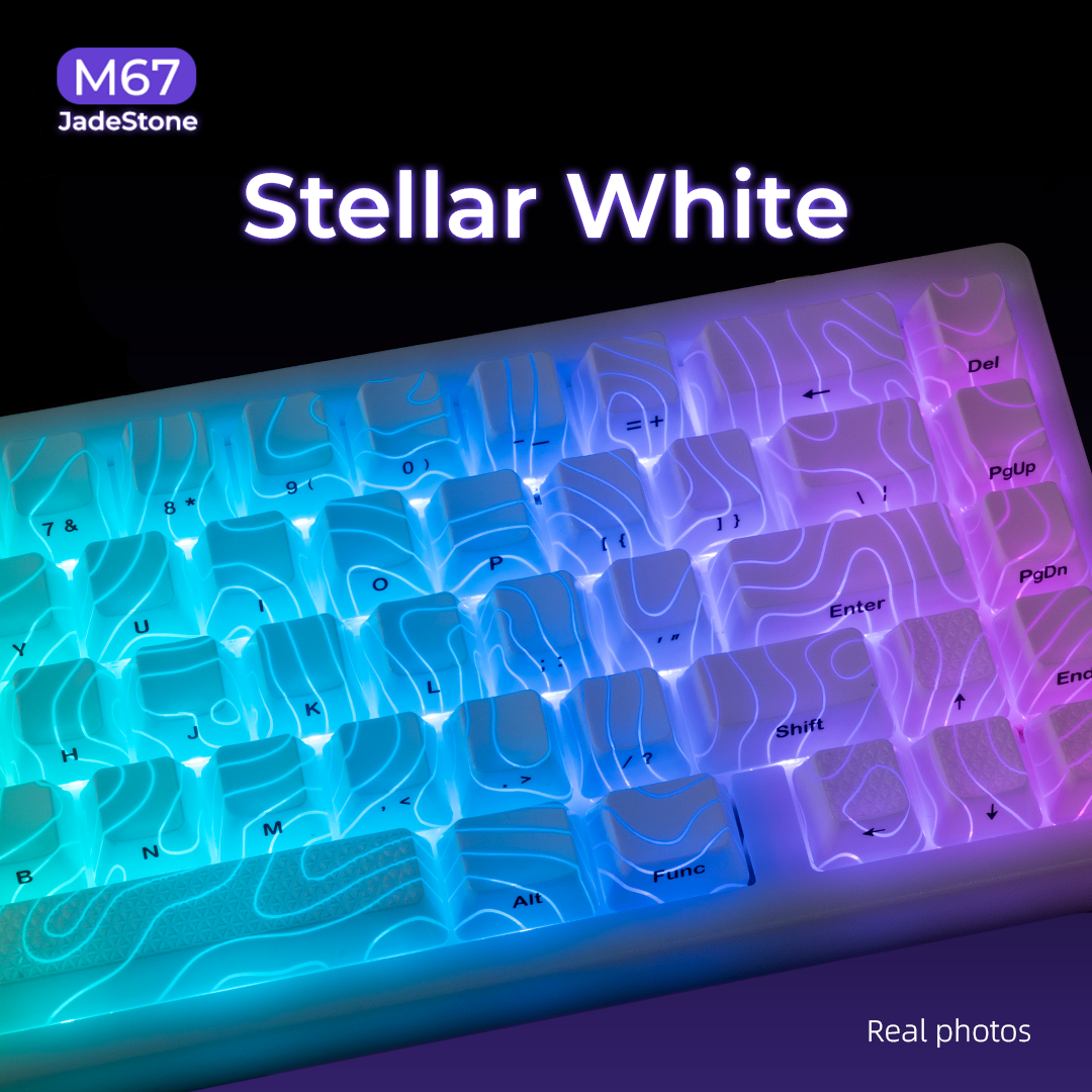 XVX M67 JadeStone Mechanical Keyboard With IMD-Tech Keycaps (Stellar White)